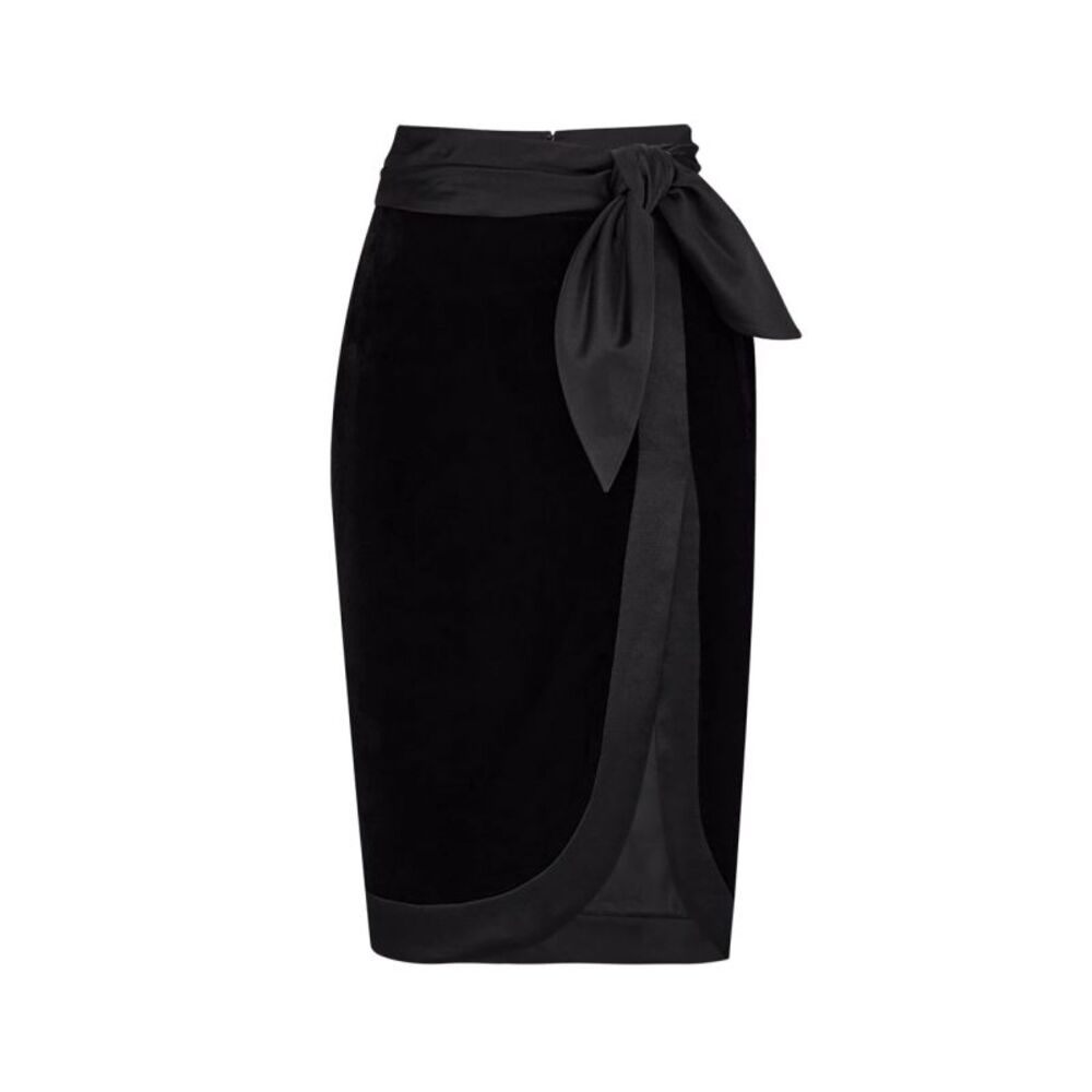 Saint Laurent Women Wrap Skirt In Velvet And Satin